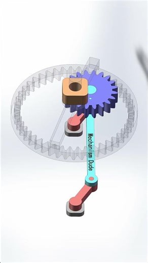 Parallelogram mechanism with gears 1 #mechanism #HowItWorks #Solidworks #STEM #CAD #SatisfyingVideo