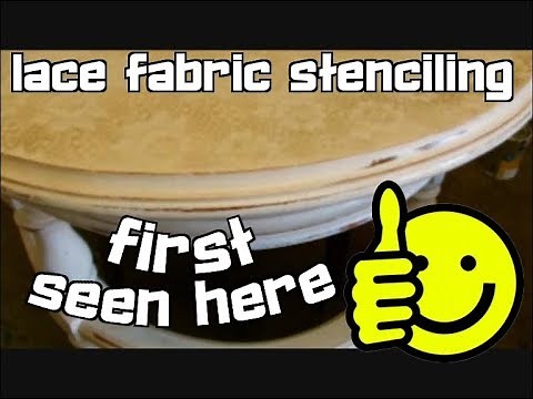 How to use lace fabric for stenciling, technique first seen here😉
