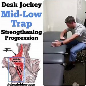 Great post here from fellow Doctor of Physical Therapy @dr.caleb.burgess 🔥Mid-Low Trap Strengthening Anywhere🔥 . ⚡️ The more convenient it is to perform an exercise, the more likely you will do it! The middle and lower trapezius muscles not only help with posture but also help with proper shoulder mechanics, keeping your shoulder joint and rotator cuff healthy for the long term. Without going into too much detail, these muscles help move and stabilize your scapula (shoulder blade) in a way tha