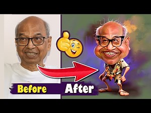 Easy Caricature Effects Tutorial For Beginners 🎨😁 Rakesh Kishore #cartoon #cartoonvideo