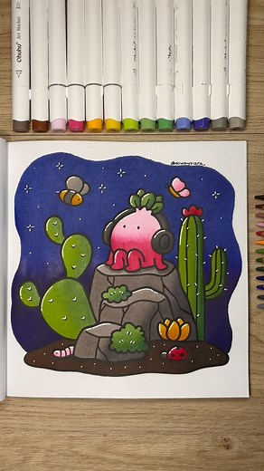 Always Lara on Instagram: "Tried incorporating colored pencils into a coloring page for the first time and it was so fun! It turned out so cute!! #colorwithme #colouring #coloringasmr"