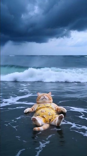 part ii Cat Swimming in the Ocean || #FunnyCat#CuteCat#PetVideo#CatSwimming#CatInWater#CatLife#hot