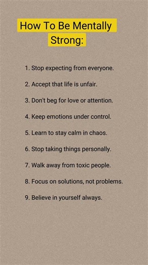 How To Be Mentally Strong ?