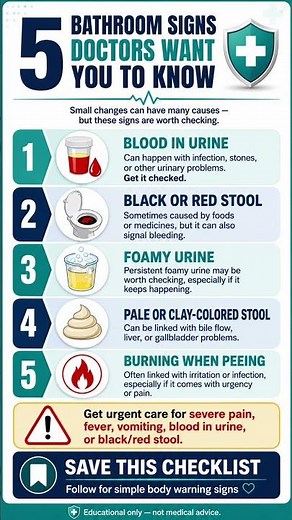 5 Bathroom Signs You Should Never Ignore 🚨 #healthtips #viral