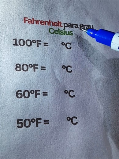 Converter Fahrenheit para Celsius em Matemática