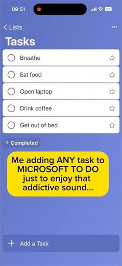 🛎️The satisfying sound of Microsoft To Do completions can be addictive 😅