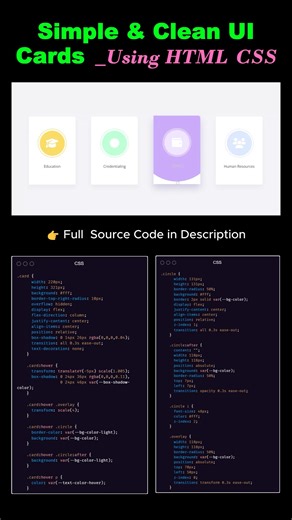 Simple & Clean UI Cards using HTML and CSS