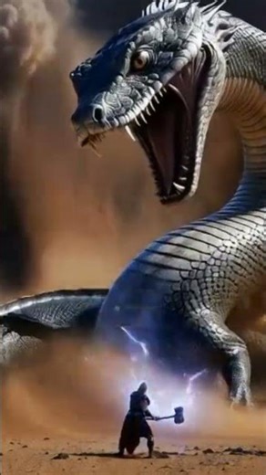 python and thor dangerous fight#python#vfx#godzilla