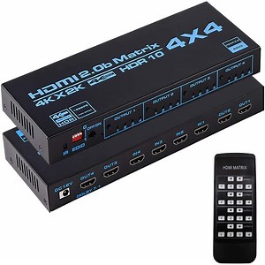 4x4 Ultra HD 4k HDR HDMI Matrix Switch / Splitter | HDMI V2.0b With IR Remote & EDID