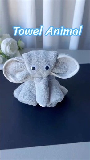 The easiest way to fold a towel animal #tutorial #lifehacks #homedecor
