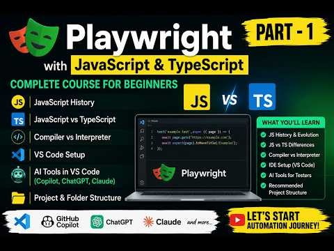 📚 Playwright Tutorial for Beginners | Part 1 | JavaScript, TypeScript & VS Code Setup