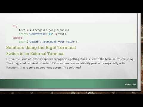 Troubleshooting Python Speech Recognition: Why It's Stuck on Your Mac