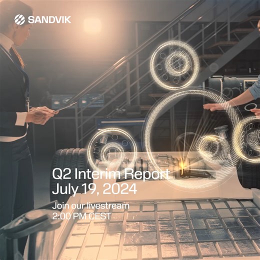 On Friday, July 19th Stefan Widing, President and CEO, Sandvik will present the second quarter 2024 results. Watch the live stream presentation at 02:00 PM CEST here https://go.sandvik/1Bg | Sandvik