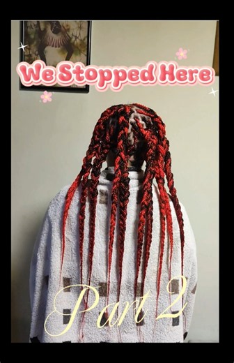 In the making of RED CURLY KNOTLESSBRAIDS Part 2 / Short ✨