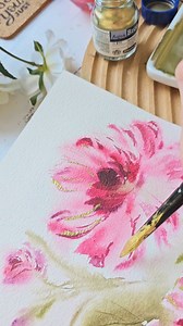 32K views · 707 reactions | Let's add some gold using Schminke Aqua Bronze. I added some water to the gold pigment. | Joly Poa Watercolorist | Facebook