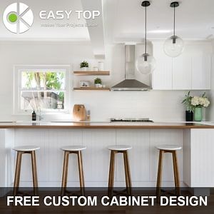 [Hot Item] Chipboard Bespoke Glazed Quartz Stone White Lacquer Kitchen Cupboard Kitchen Cabinet