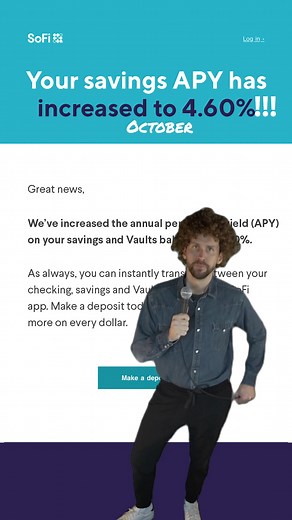 Earn 4.60% APY on SoFi Savings and Vaults
