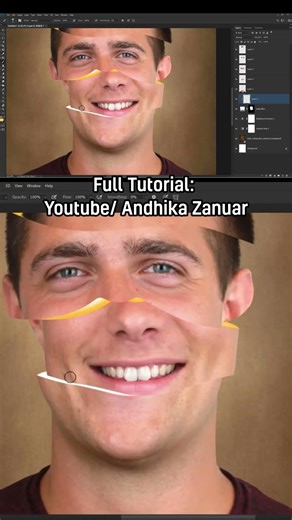 Create Slice Face Poster Effect - Photoshop Editing Beginners #shorts