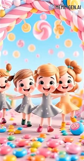 Candy Land Adventure 🍭✨ Cute 3D Cartoon Poem for Kids | Sweet Nursery Rhyme Short#babypoem#3dshorts