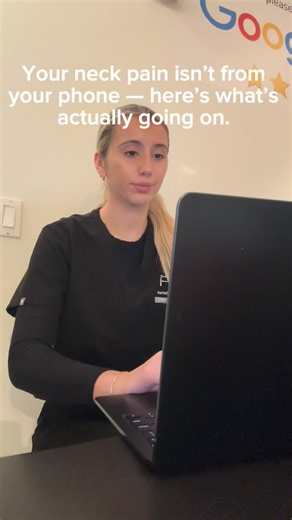 Manhattan Physical Therapy on Instagram: "1. Your neck pain isn’t caused by technology — it’s caused by how your body reacts to stress while you’re on technology. 2. That burning between your shoulder blades? That’s your postural muscles giving up and your upper traps doing everything. 3. Neck cracks feel good because they relieve pressure — not because they fix instability. 4. Headaches behind your eyes or at the base of your skull are often neck-related, not dehydration. 5. Shoulder tension is