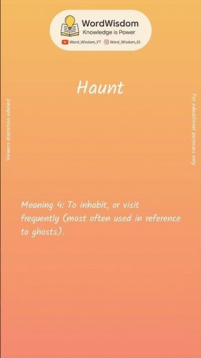 What does "Haunt" mean? | English vocabulary shorts | #haunt #wordwisdom