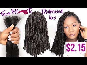 😱 ANOTHER GAME CHANGER!!! Diy $2.15 DISTRESSED FAUX LOCS with ONE pack of straight Kanekalon hair!!!