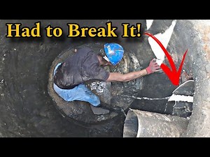 Manhole Entry Blocked! Breaking the Septic Pipe to Clear It