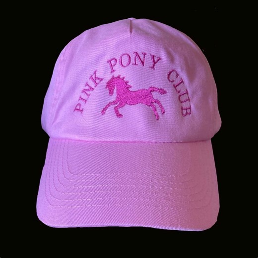 Embroidered Pink Pony Club Cotton Cap - Etsy