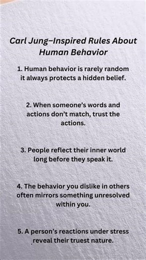 5 Carl Jung Rules That Reveal the Truth About Human Behavior #humanbehavior#shorts