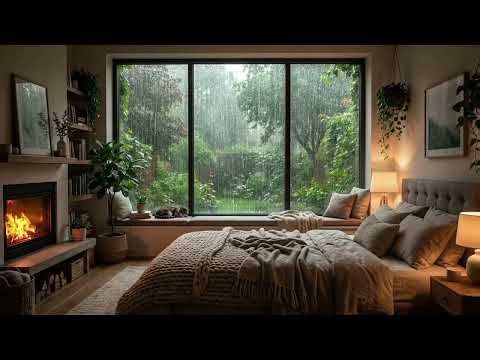 Rain on Window 🌧️ Cozy Room Ambience for Deep Sleep, Relaxation & Study (No Ads, Real Rain Sounds