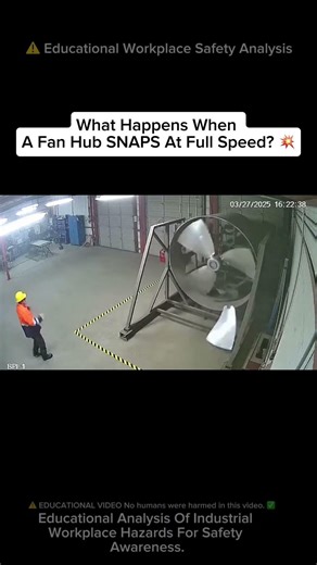 Industrial Fan Blade Hub SHATTERS at Full Speed 💥 CCTV#workfails