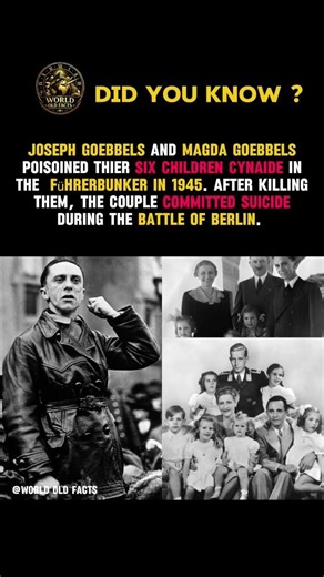 joseph Goebbels family. #oldworldfacts #didyouknow #historyfacts