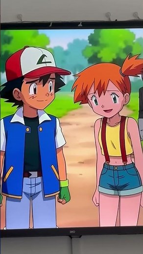 Pokémon Misty only ever time 🕰️ kissing 😘 ash in season 8 episode 39 ending