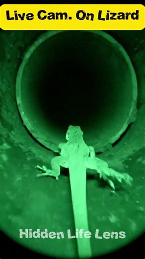 I Sent a Micro Camera Inside a Lizard Living in My Bathroom | Night Vision POV #nightvision#shorts