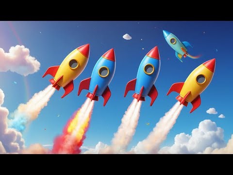 Drie Kleine Speelgoedraketten Vroem Vroem | Ruimtevaart Liedjes & Kinderliedjes