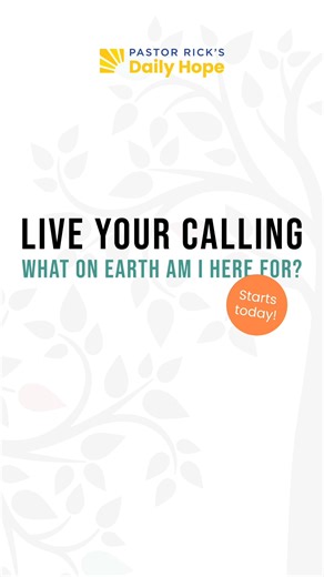 Learn how to discern that calling and use it as a blessing for the church, other people, and yourself. Join me as I start a new #DailyHope study, "Live Your Calling" on-air through January 1st. In this study, you’ll discover . . . • The benefits of your calling to belong to God’s family and the freedom and joy that brings. • Why being called by God means you are to be a blessing to others, which in turn will bless your life. • Your calling as a child of God to tell others about the Good News you