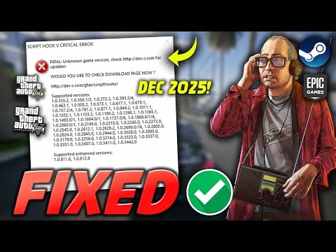 GTA 5 Script Hook V Critical Error Fix | GTA 5 Enhanced Script Hook V Critical Error Fix | Dec 2025!