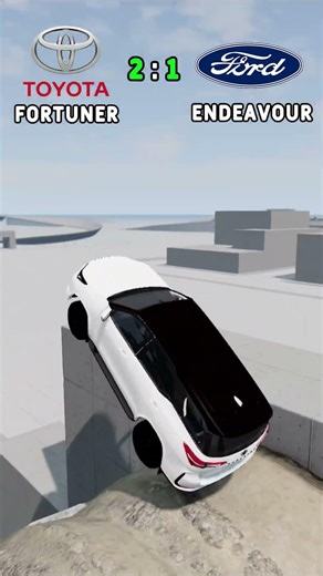 Fortuner vs Endeavour Crash Test 🔥 BeamNG Madness #beamngdrive #trending#shorts