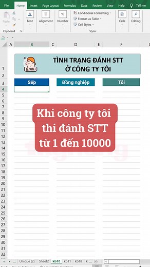 Cuộc thi đánh số thứ tự trên Excel ở công ty tôi #learnontiktok #tudienexcel