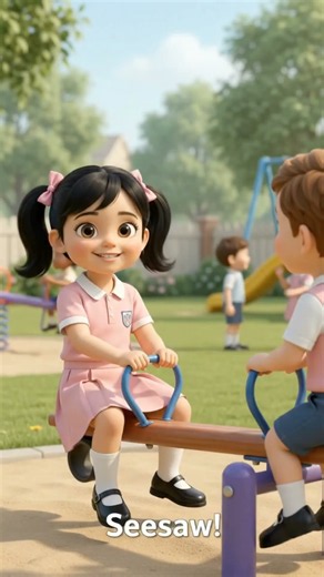 Playground Actions in English for Kids | Slide, Swing, Jump & More | Inaya Stories