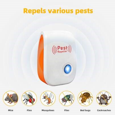 2026 Latest Ultrasonic Smart Frequency Conversion Pest Repeller, 2/4/6/8pcs Mosquito Repellent, ABS Shell, Physical Pest Control, Silent Low Noise, Ultrasonic Smart Frequency Conversion Pest Repeller, Repels Mosquitoes/Mice/Cockroaches, Suitable For Home, Kitchen, Office, Hotel, Warehouse, Effective Indoor Pest Control, Mosquito And Rodent Repellent. Better Effect For A Period Of Time. | SHEIN
