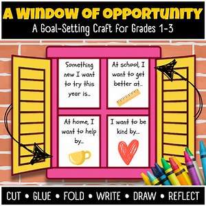 Beginning of the School Year or New Year's Day Goal-Setting Craft | Grades 1-3
