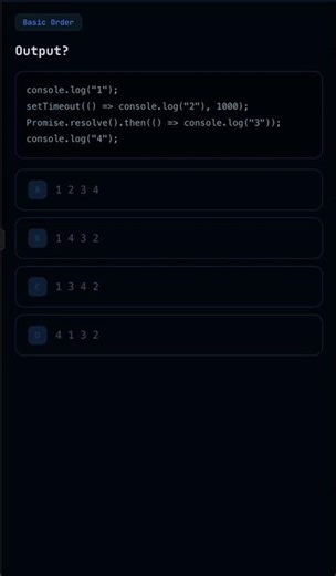 JS Output Question 🤯 Promise vs setTimeout (1s Delay!) #coding #frontendcourse #python #codeprep