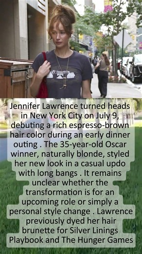 Jennifer Lawrence Debuts Bold New Brunette Hair While Out in NYC ##JenniferLawrence #shorts #couple