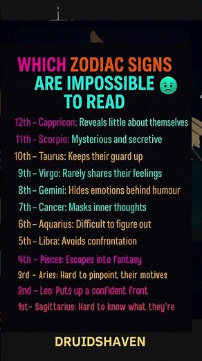ZODIAC SIGNS THAT ARE IMPOSSIBLE TO READ #zodiac #shorts #astrology #horoscope #viral