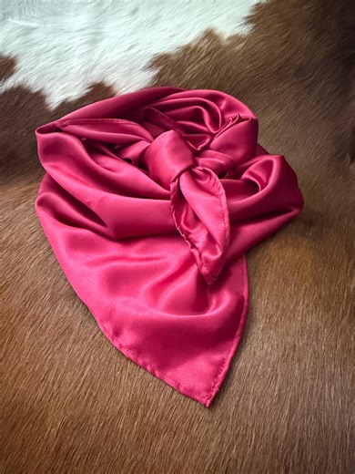 Wine Red Wild Rag: Western Cowboy Cowgirl Bandana Scarf; 100 Percent Silk - Etsy