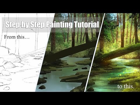 How to paint a 4k highly detailed magical forest - Procreate Tutorial