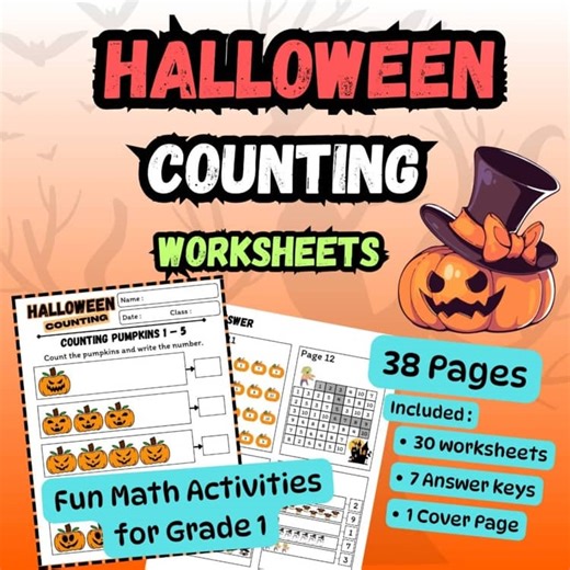 Halloween Counting Worksheets 1–20  Fun Math Activities