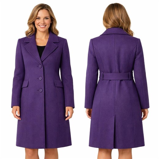 Women's Victorian Purple Wool Overcoat: Vintage Steampunk Gothic Long Coat - Etsy