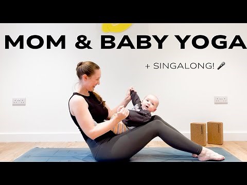 MOM & BABY YOGA FLOW + singalong! | 10 Minute Postnatal Yoga Flow with your BABY